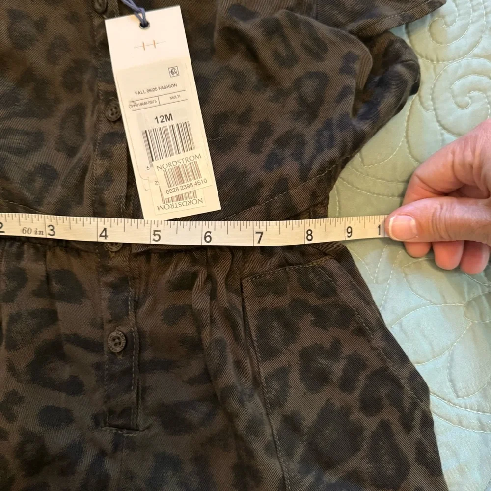 NWT Habitual Kids Brown Leopard Print Romper Toddler Girl Size 12 Mo
